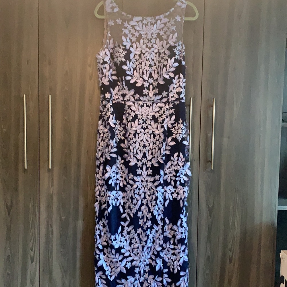 JS Collections periwinkle embroidered gown. - Picture 2 of 5